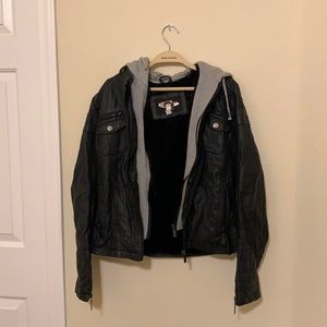 Palomares sports black fur leather jacket